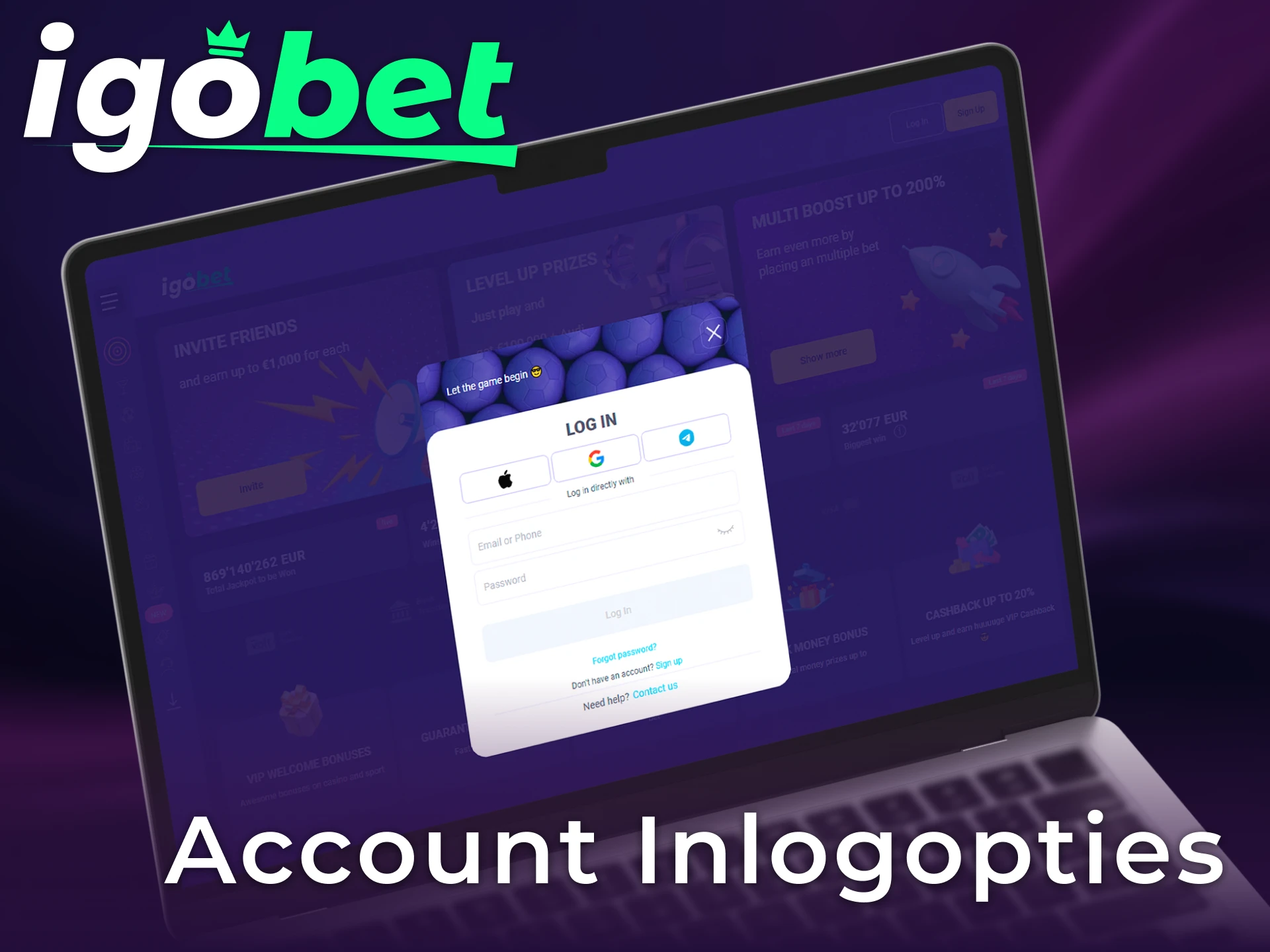 Bekijk alle beschikbare Igobet inloggen opties voor spelers in Nederland.