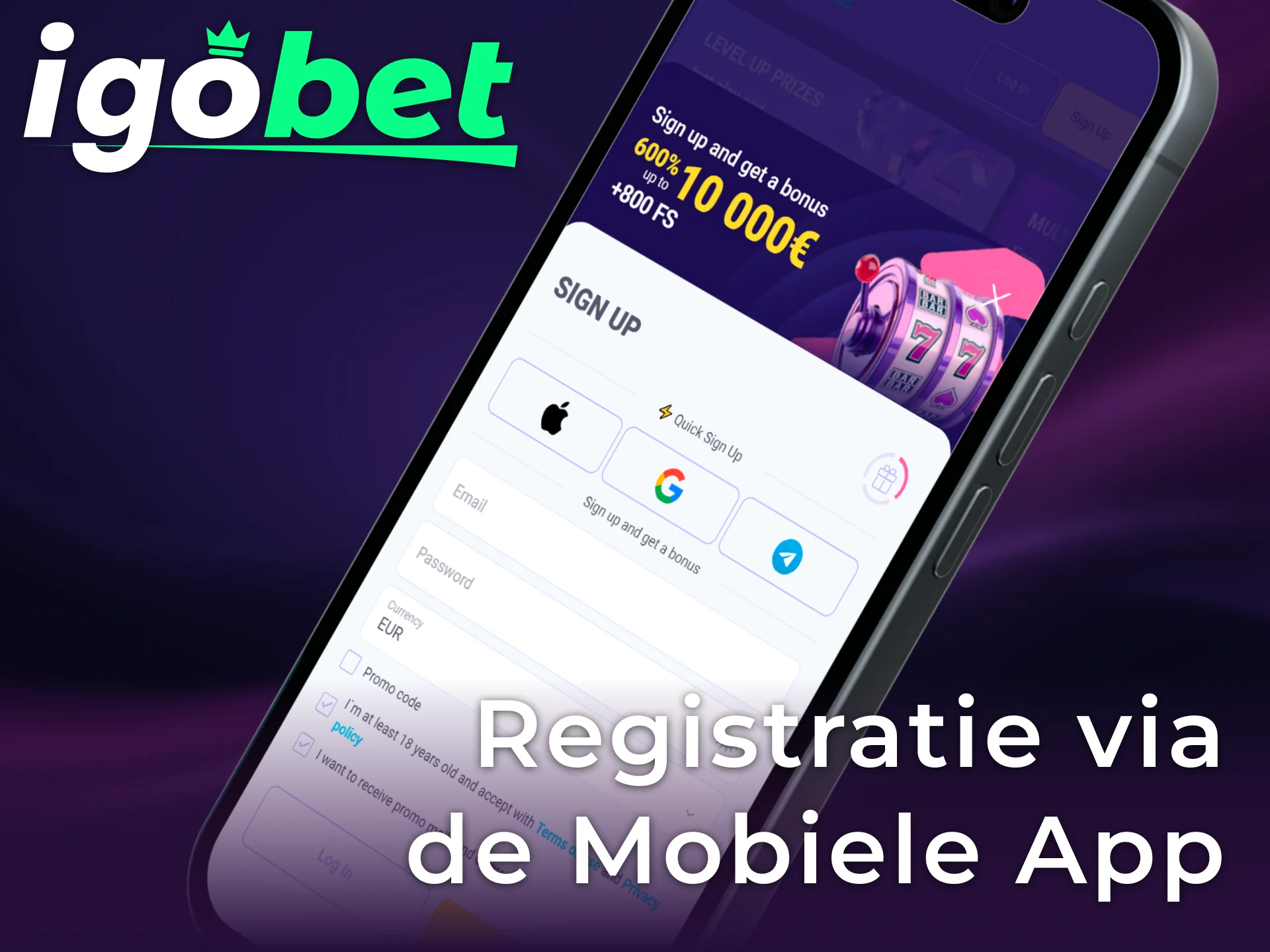 Registreer je direct via de mobiele app van Igobet en begin met wedden.