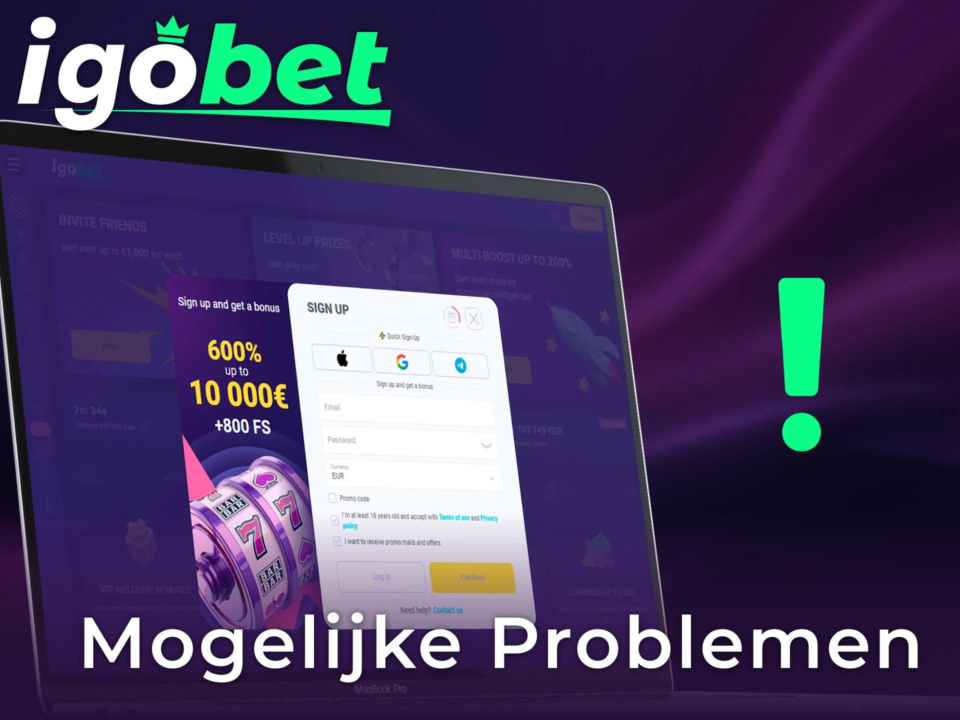 Los mogelijke problemen bij het aanmaken van een account bij Igobet snel op.