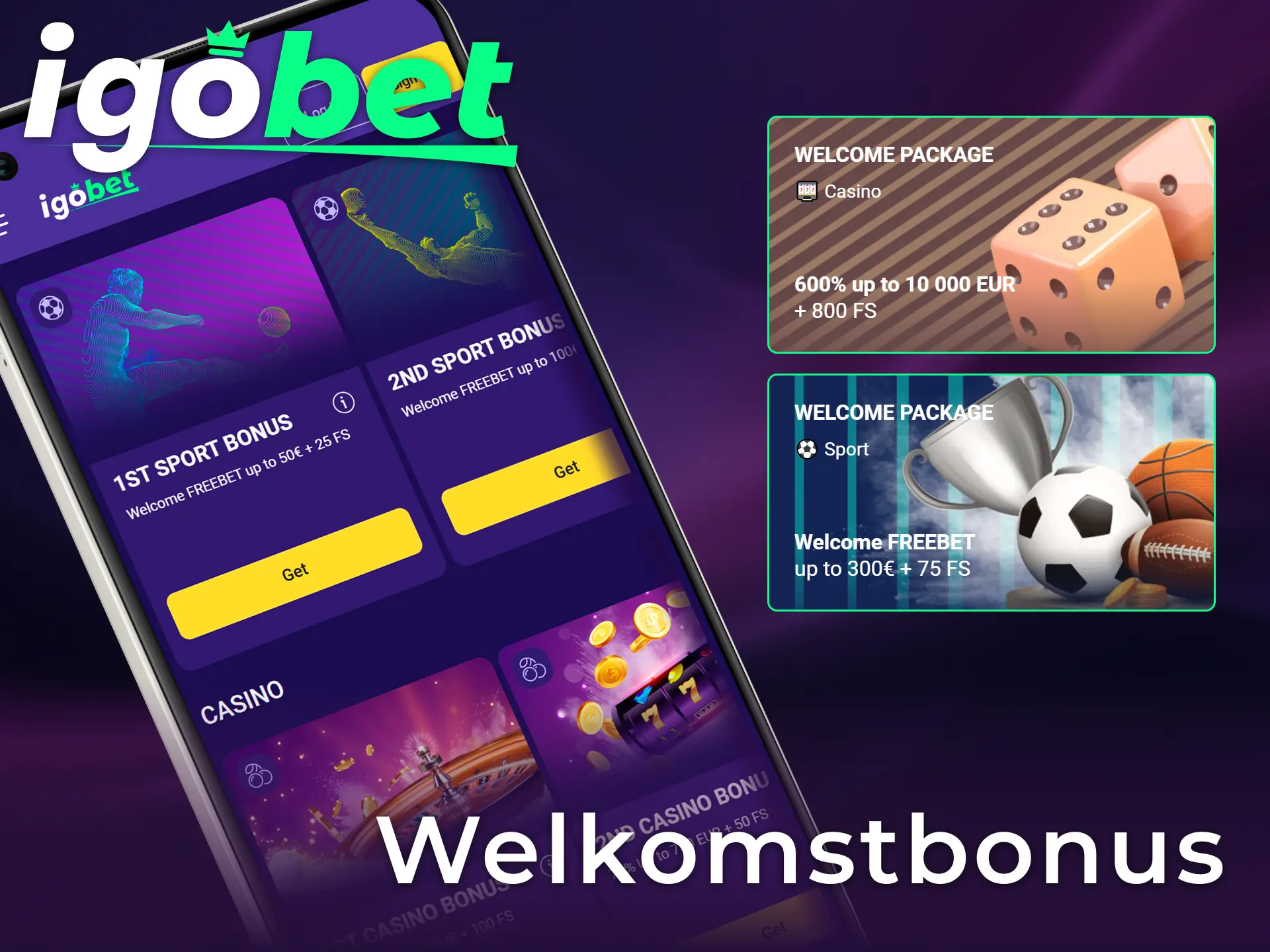 Ontvang een 180% Welcome Bonus direct na je registratie bij Igobet.