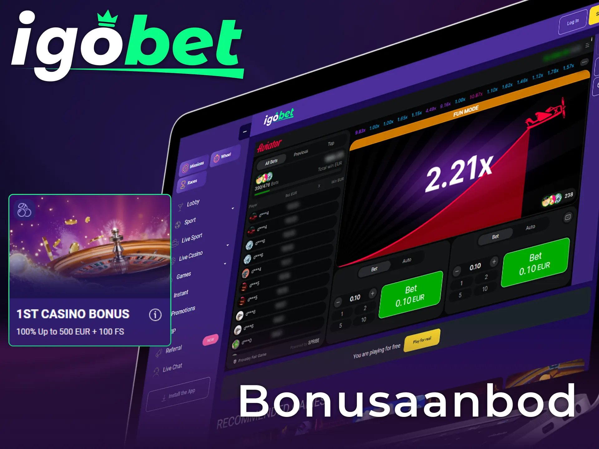 Claim het exclusieve IgoBet Aviator bonusaanbod en verhoog direct je winkansen.