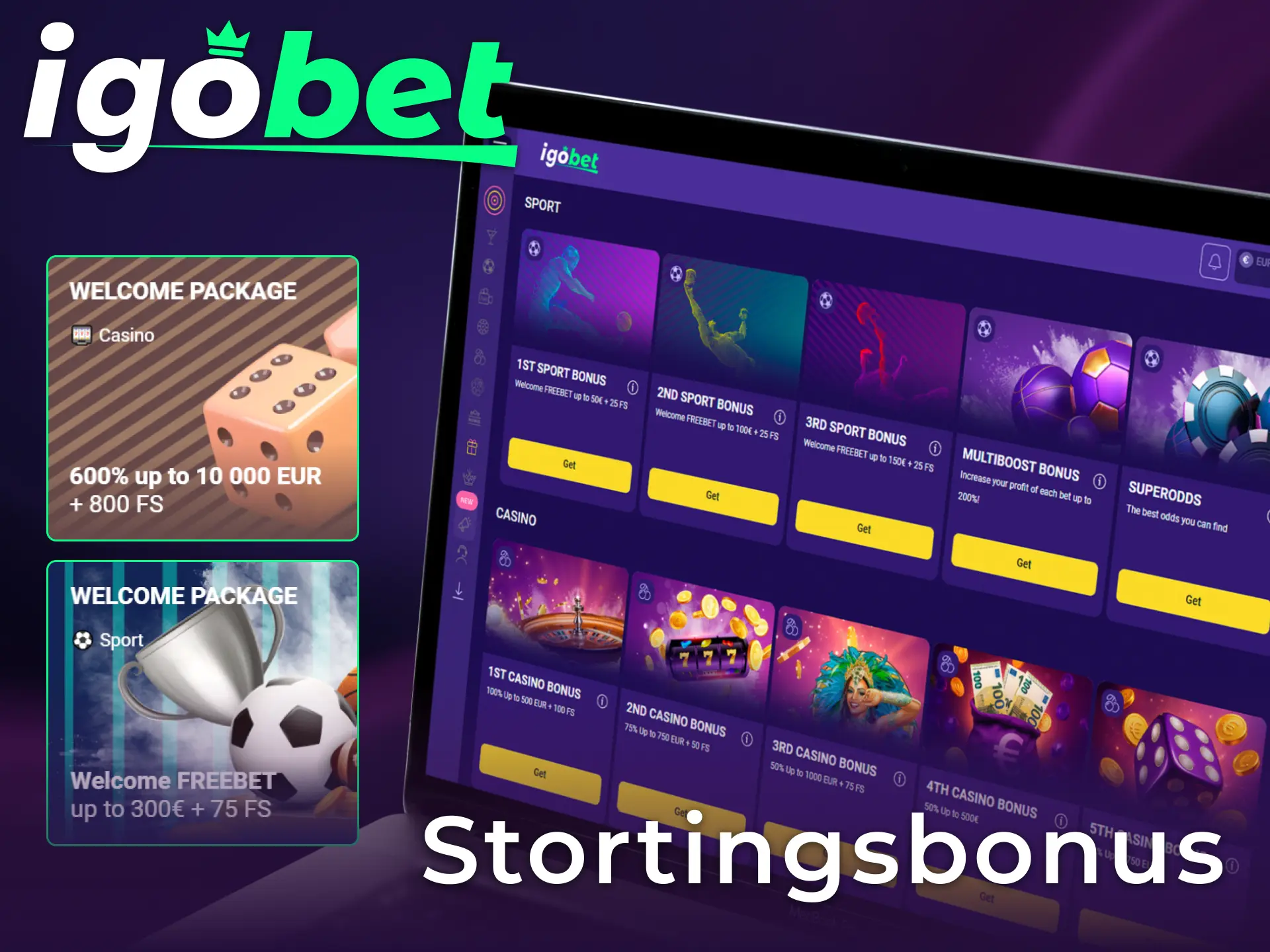 Ontvang een gulle eerste stortingsbonus bij IgoBet als nieuwe actieve speler.