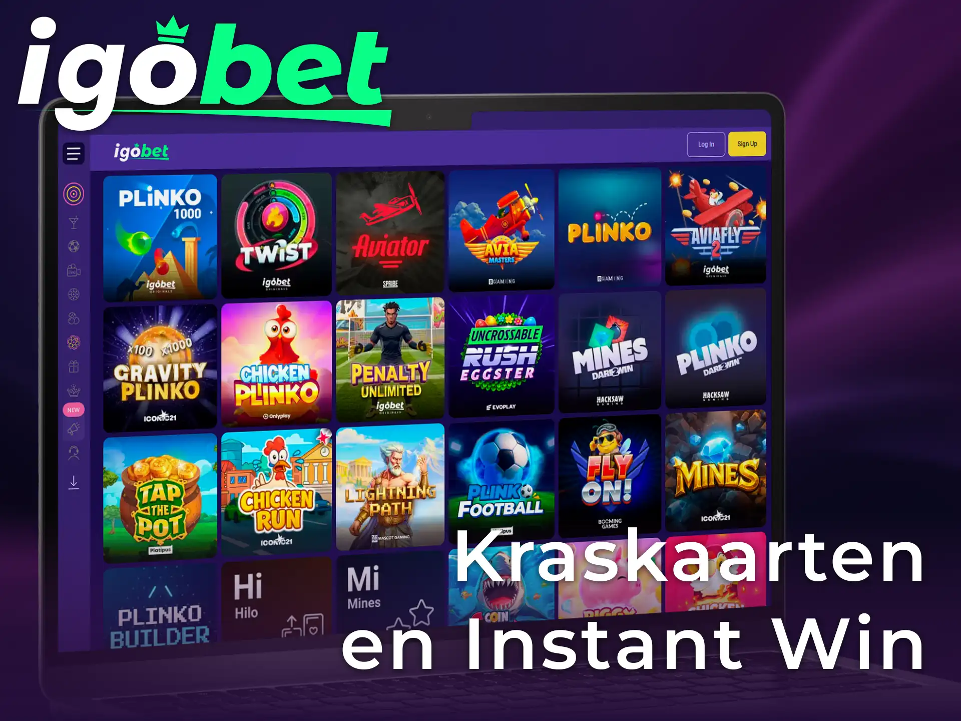 Kraskaarten & Instant Win spellen bij IgoBet bieden directe winkansen in het Casino.