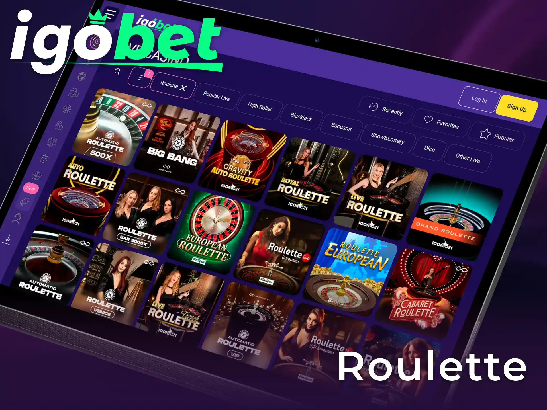 Zet in op je geluksgetal bij Roulette in het online Casino van IgoBet.