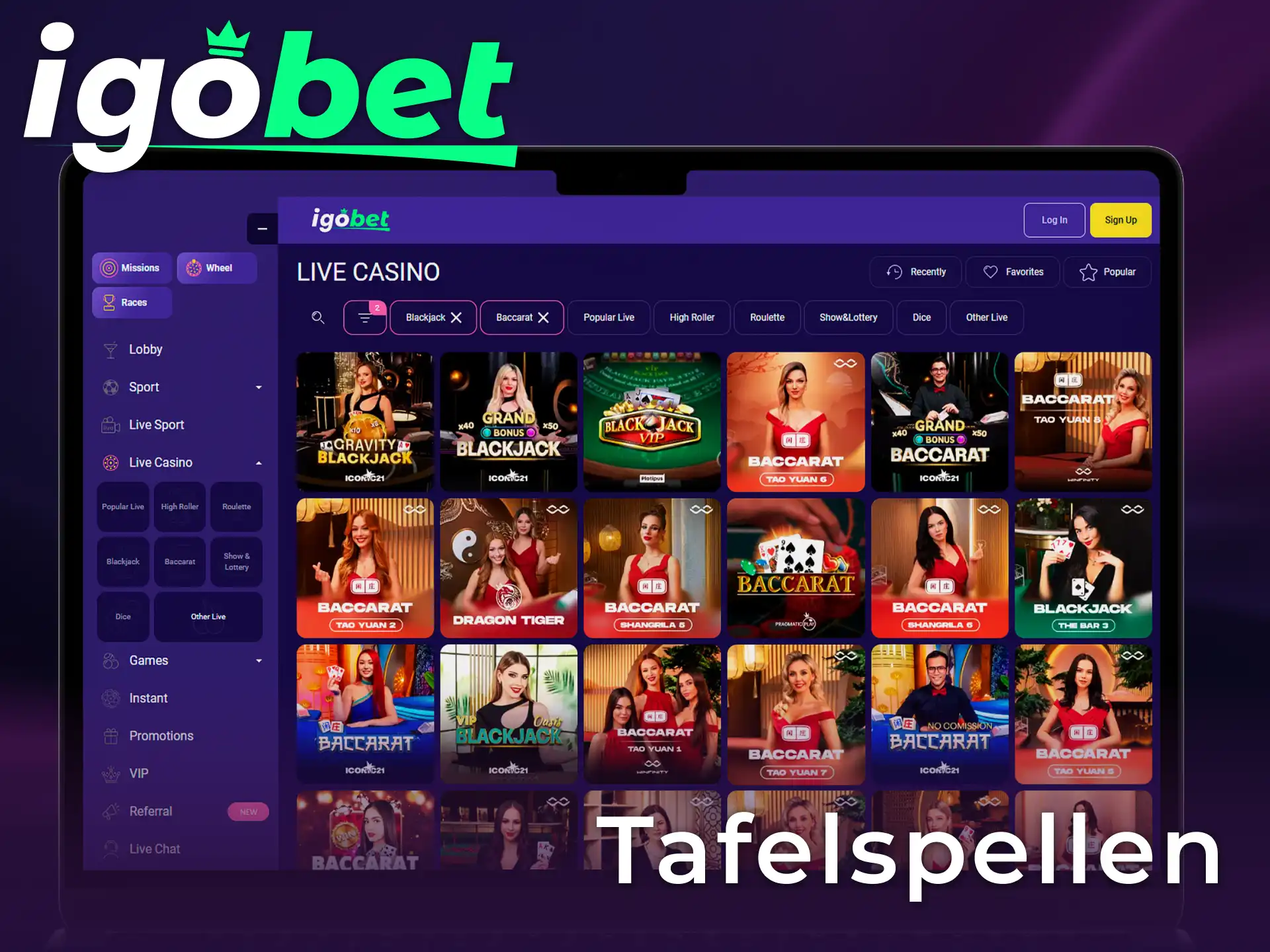 Ontdek de klassieke Tafelspellen bij IgoBet en test je strategie in het Casino.