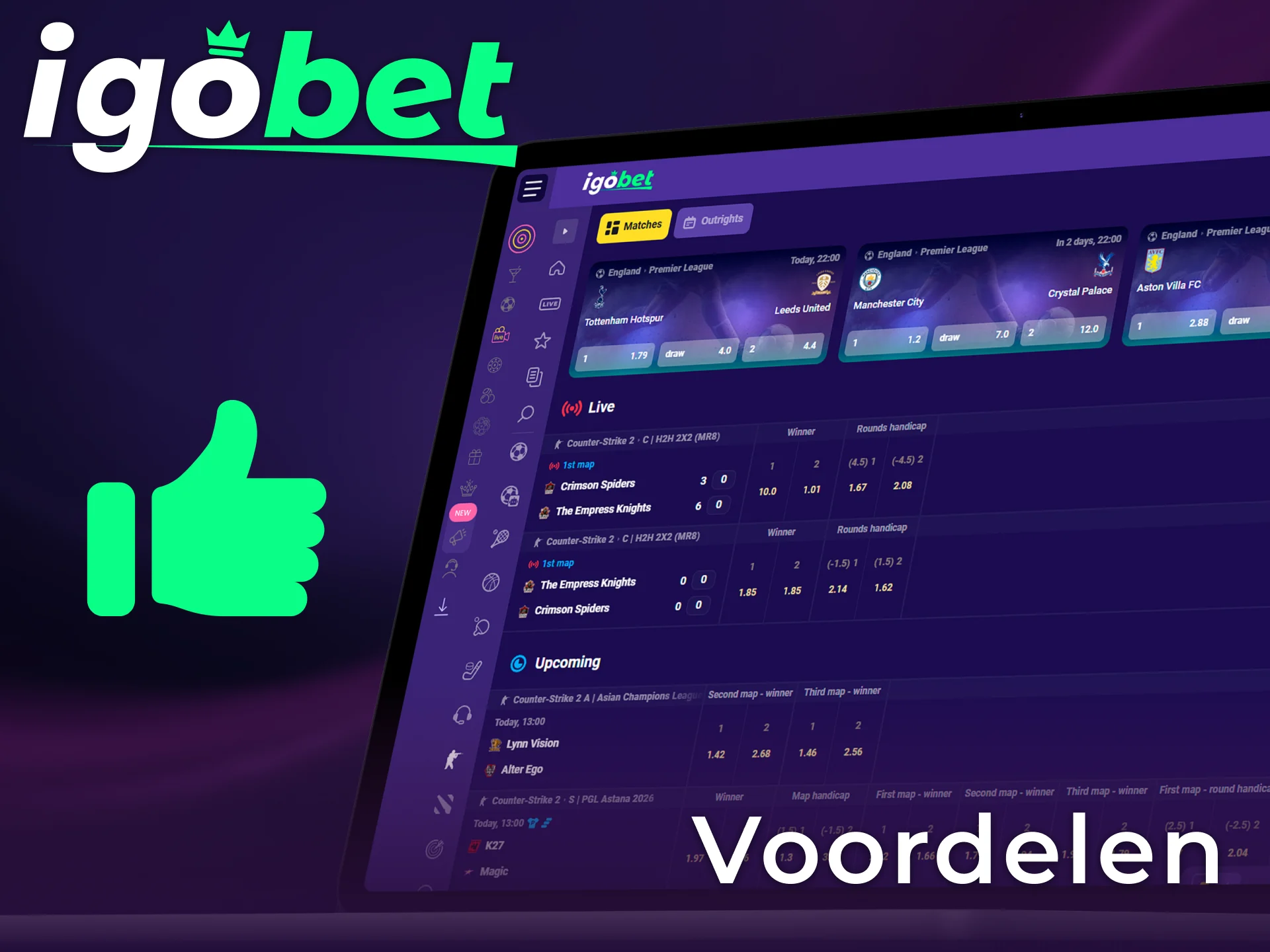 Ervaar de unieke voordelen van CS2 wedden bij IgoBet Nederland Official.