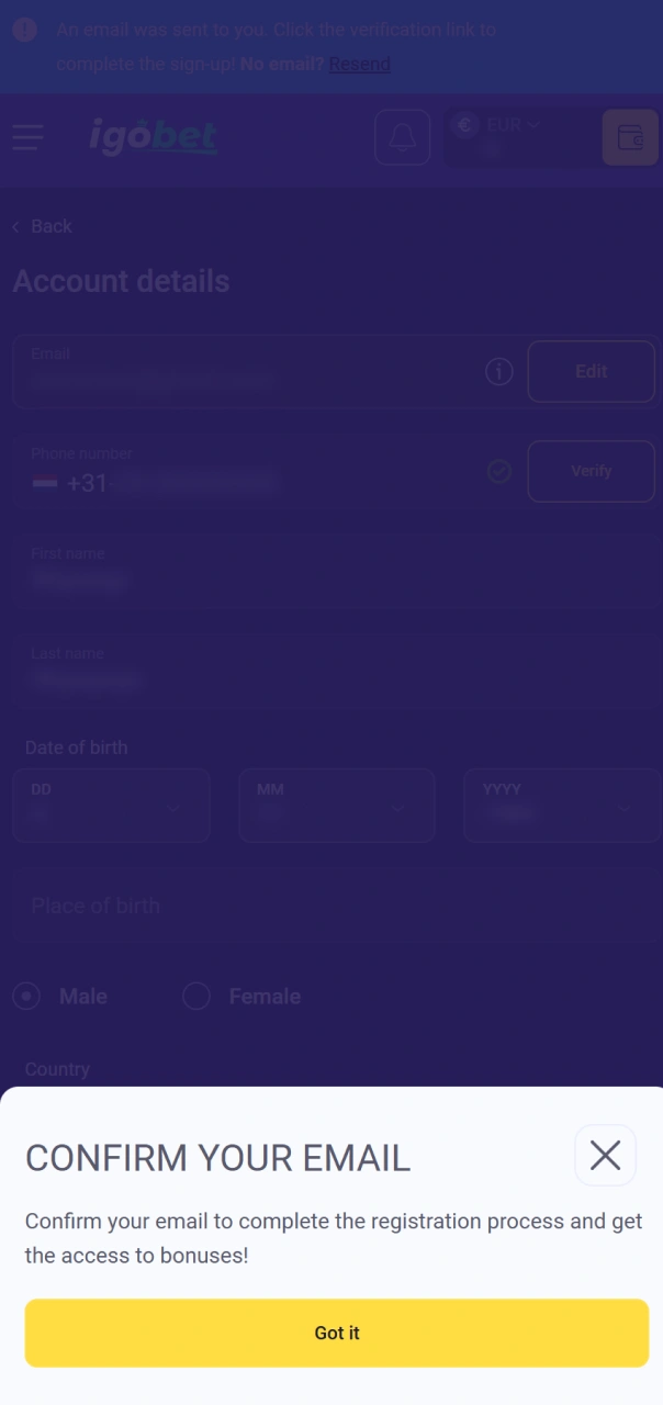 Verifieer je account bij IgoBet om veilig League of Legends weddenschappen te plaatsen.