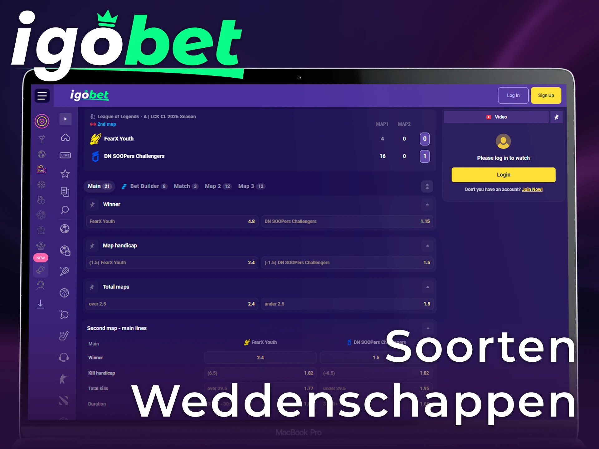 Ontdek verschillende soorten League of Legends weddenschappen bij het officiële IgoBet.