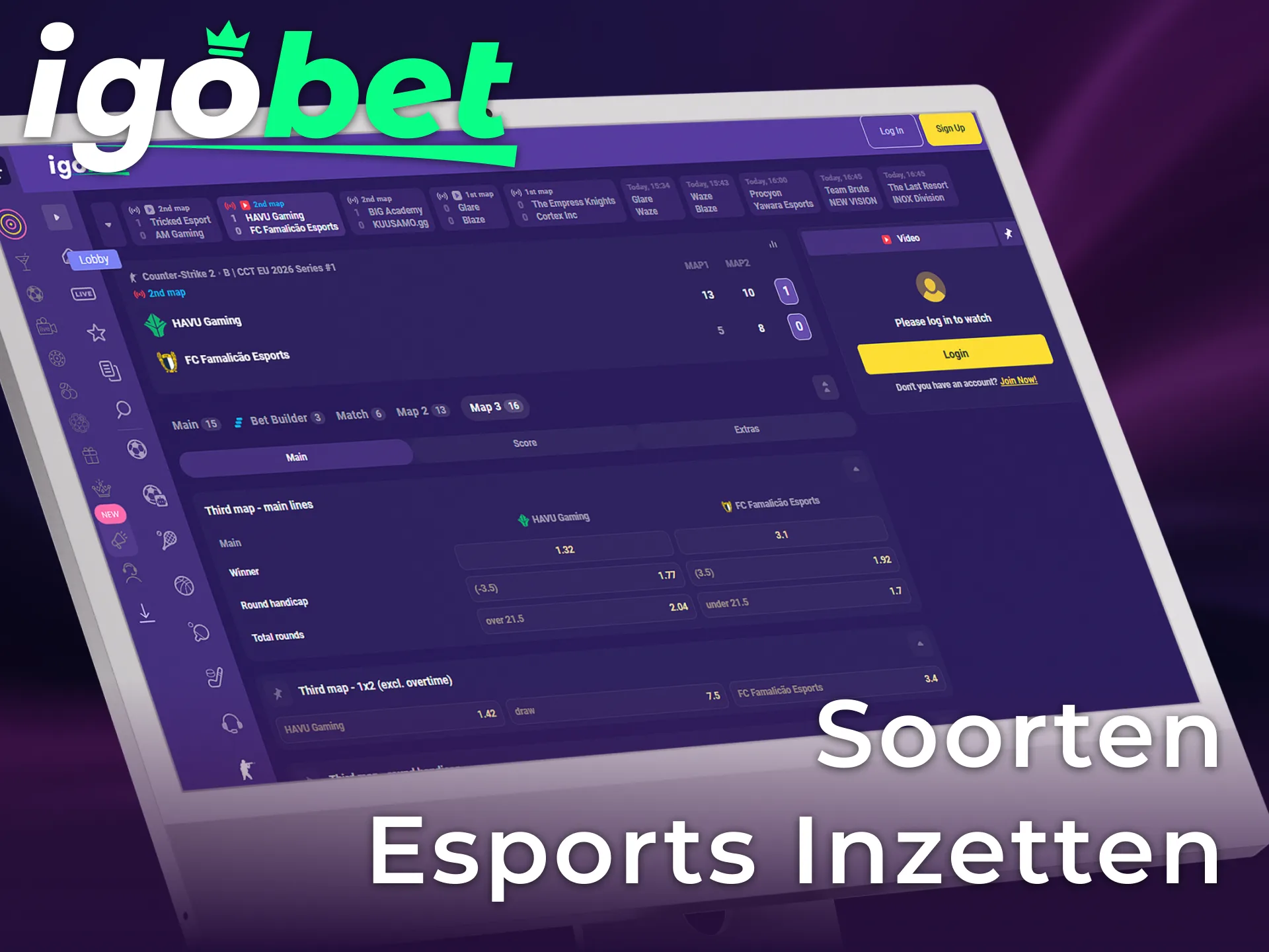 Ontdek de verschillende soorten esports inzetten die beschikbaar zijn bij het merk IgoBet.