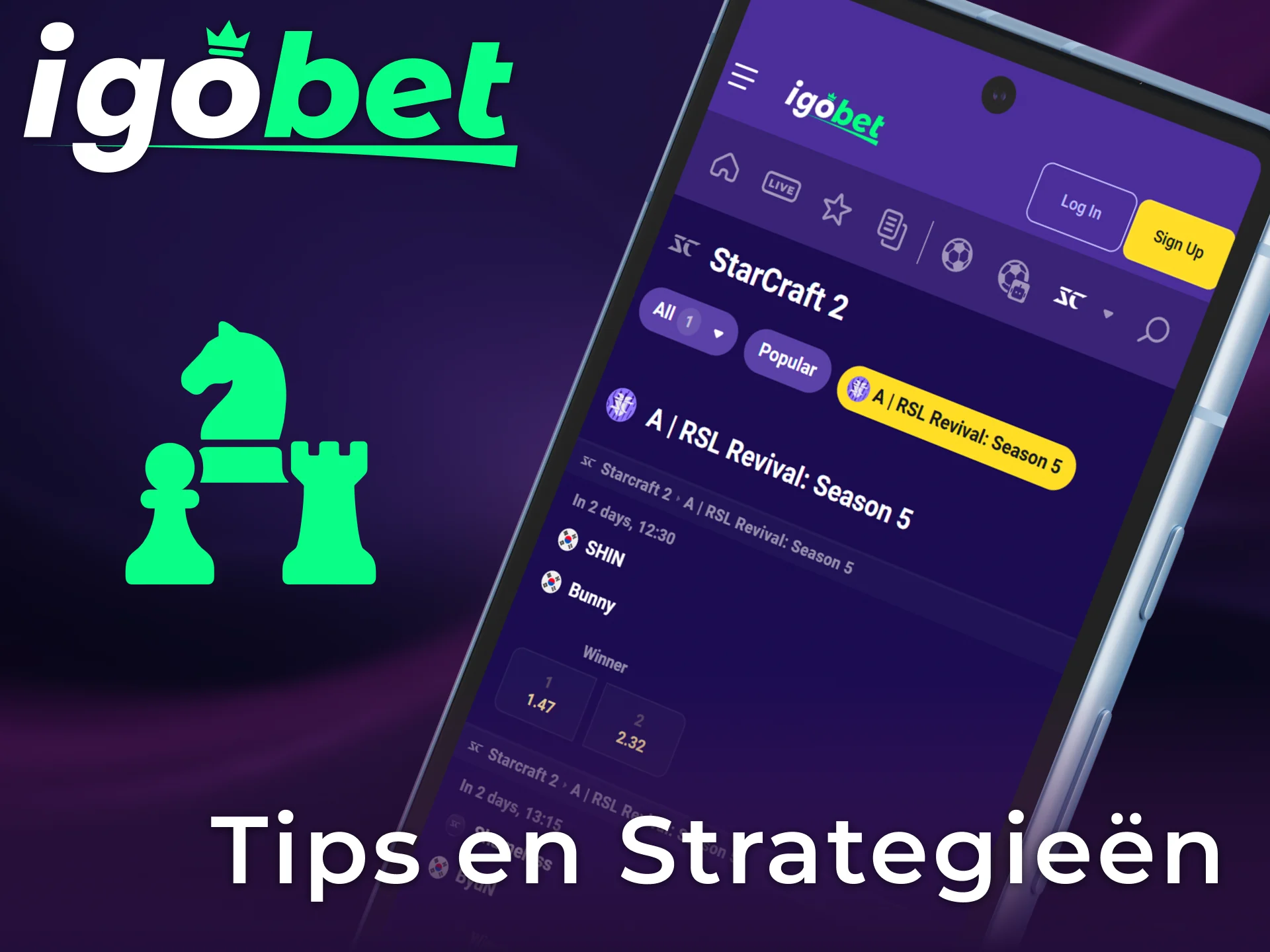 Gebruik onze expert tips en strategieën voor StarCraft II wedden om je kansen op winst bij IgoBet te vergroten.