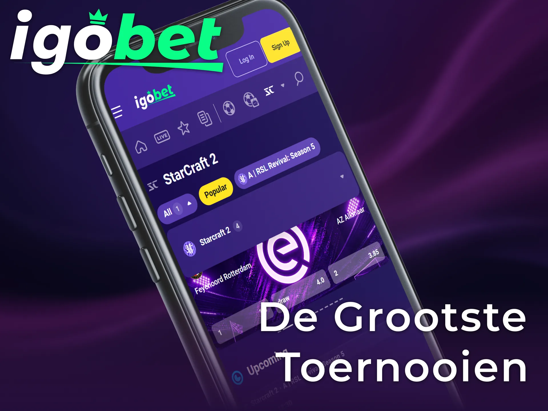Wed op de grootste StarCraft II toernooien ter wereld, van de GSL tot IEM, via de officiële IgoBet sectie.