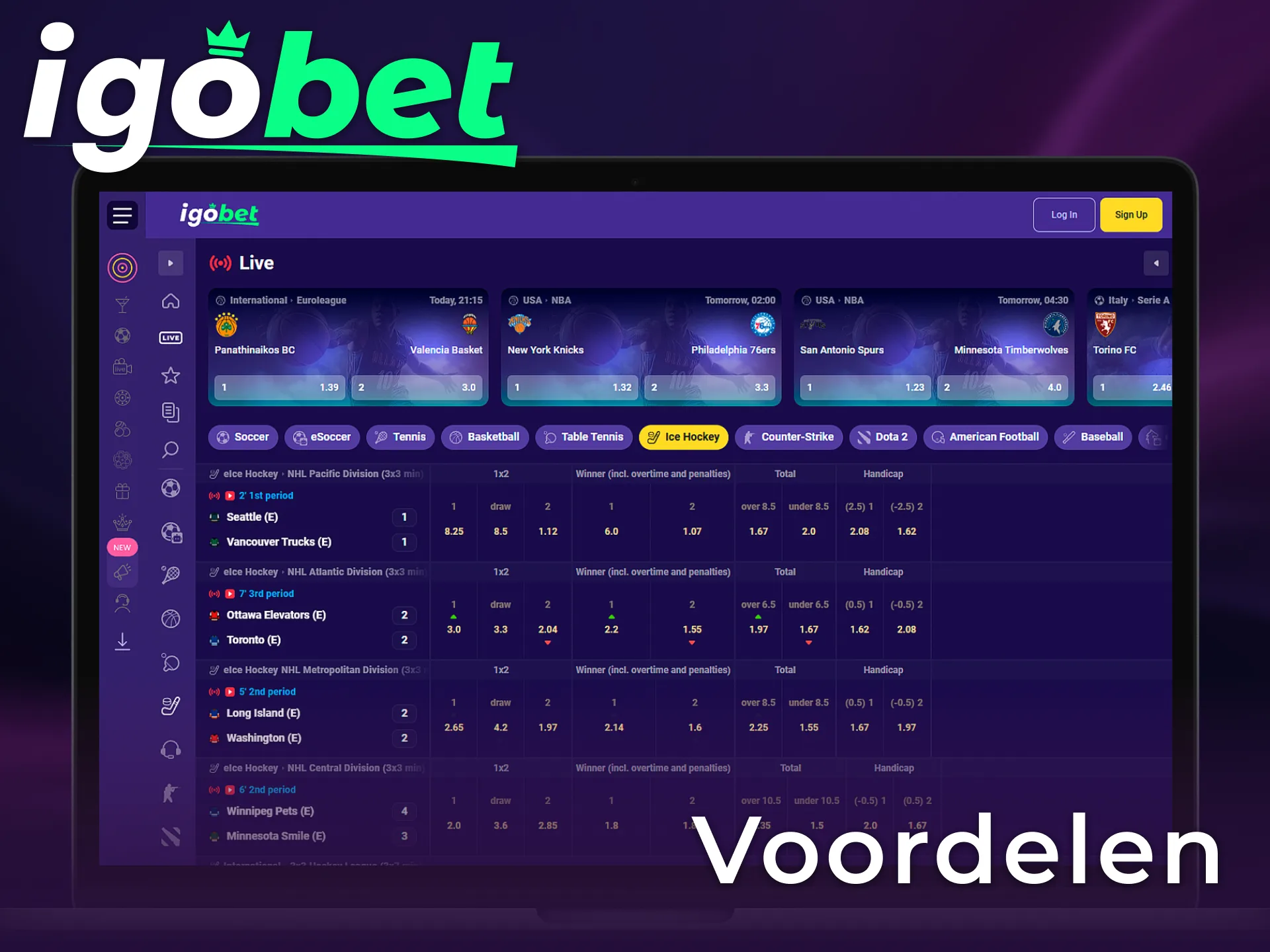 Ontdek de unieke voordelen van ijshockey wedden op het geavanceerde platform van IgoBet.