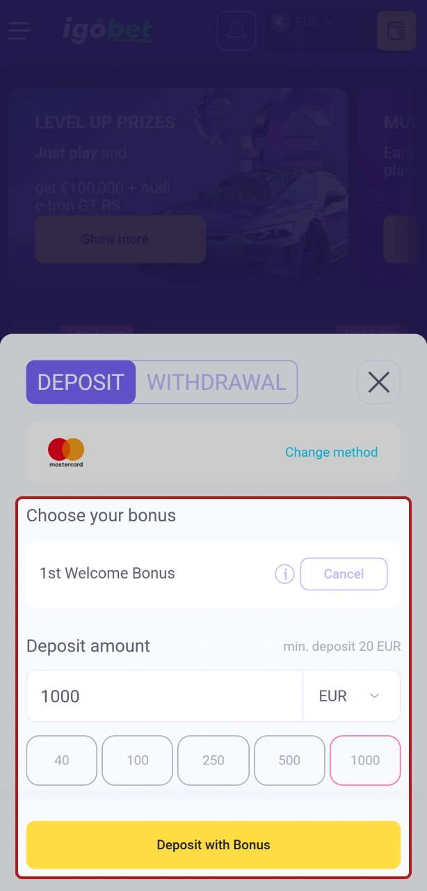 Claim je welkomstbonus bij IgoBet om met extra voordeel in het Live Casino te spelen.