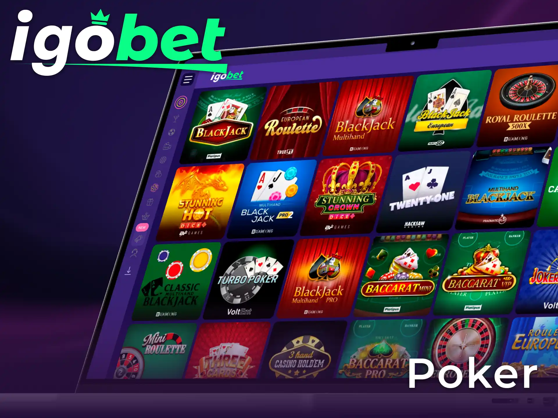 Test je vaardigheden bij Poker tegen echte dealers in het IgoBet Live Casino.