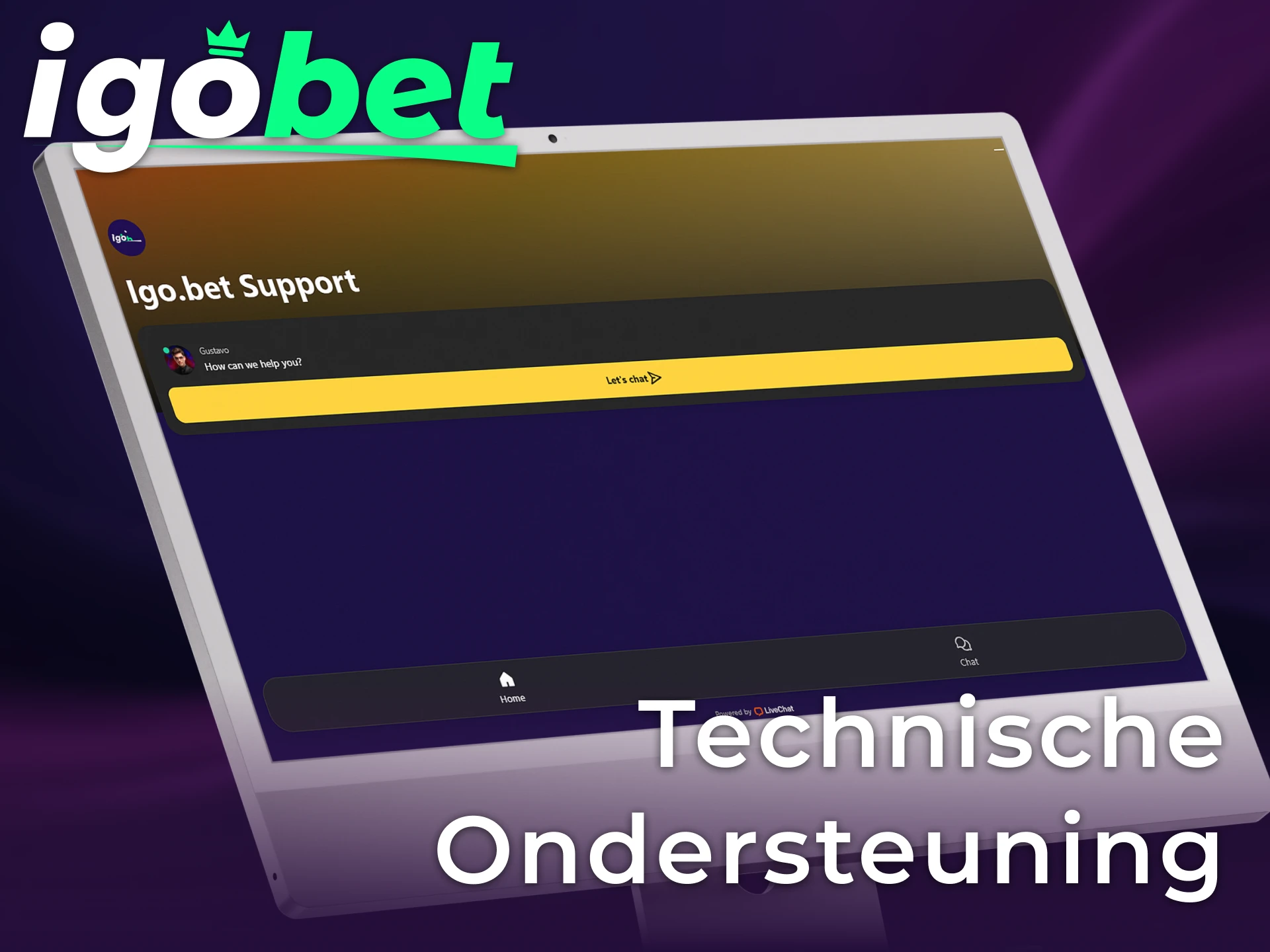Vraag om technische ondersteuning bij IgoBet om problemen met de site op te lossen.