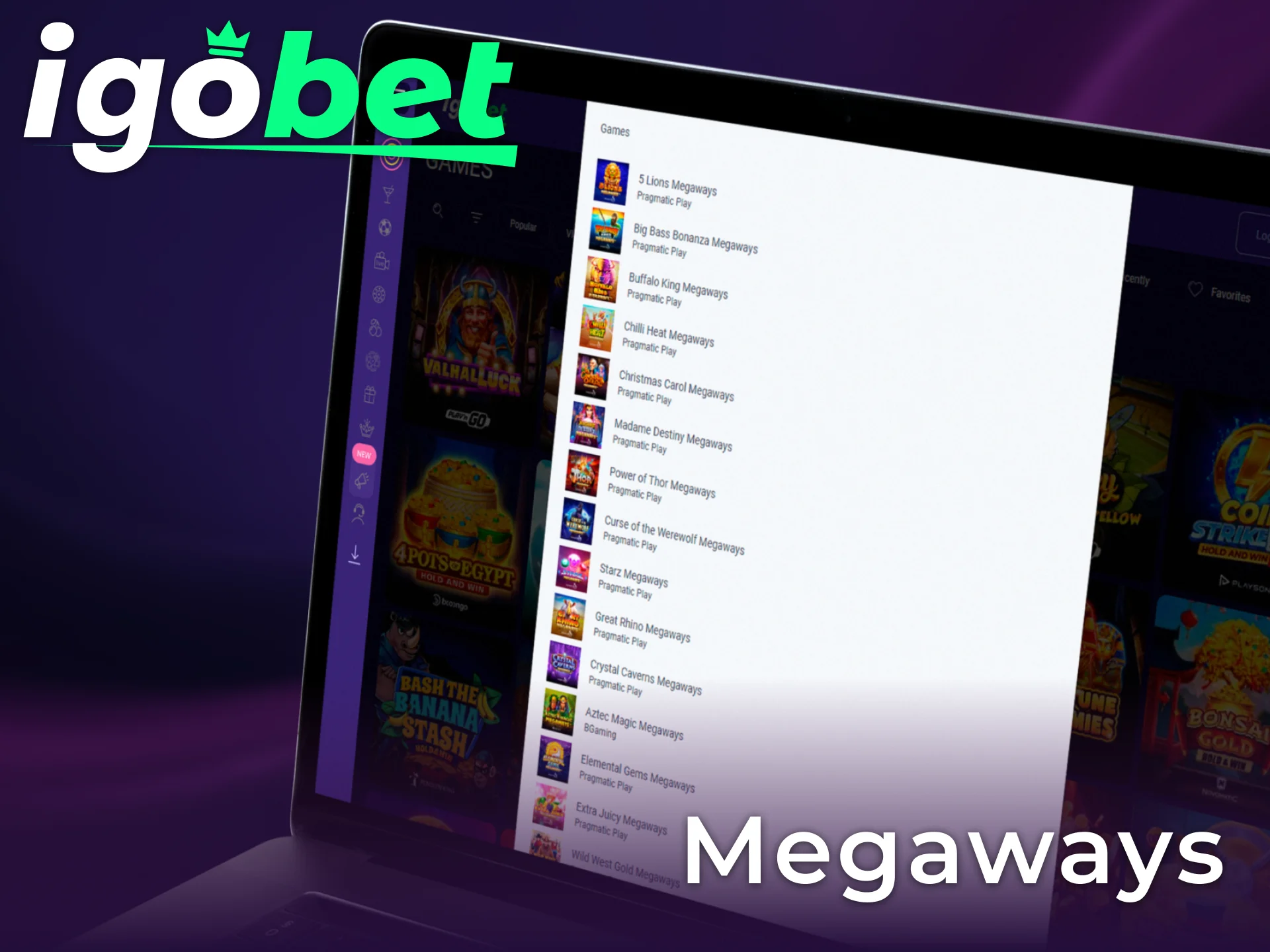 Ervaar duizenden manieren om te winnen met de Megaways Slots van IgoBet.