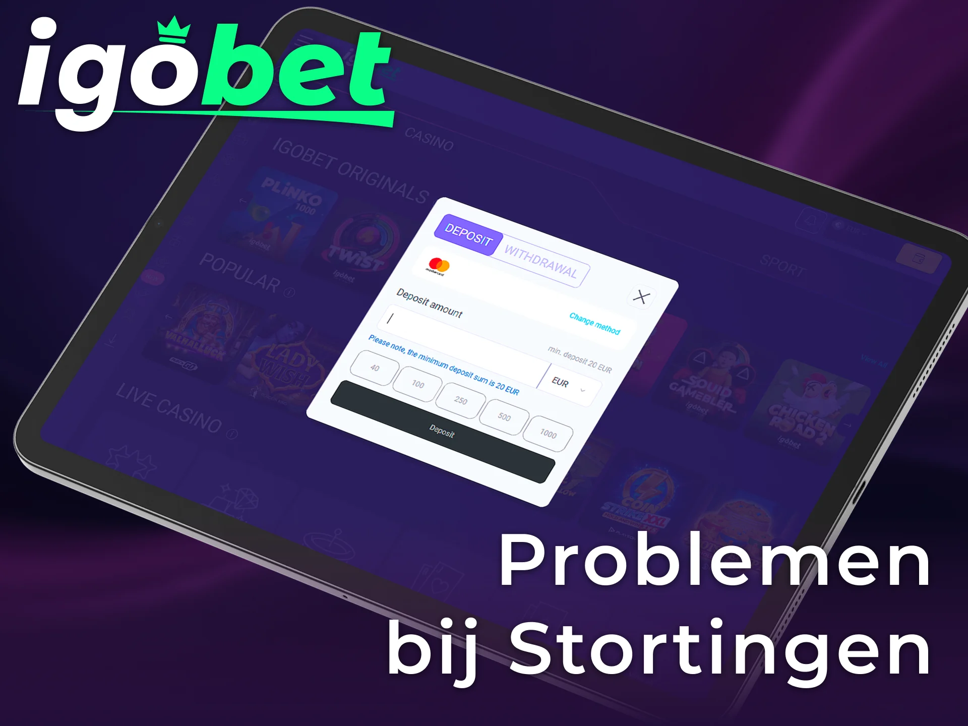 Los mogelijke problemen bij stortingen bij IgoBet snel op via onze hulpgids.