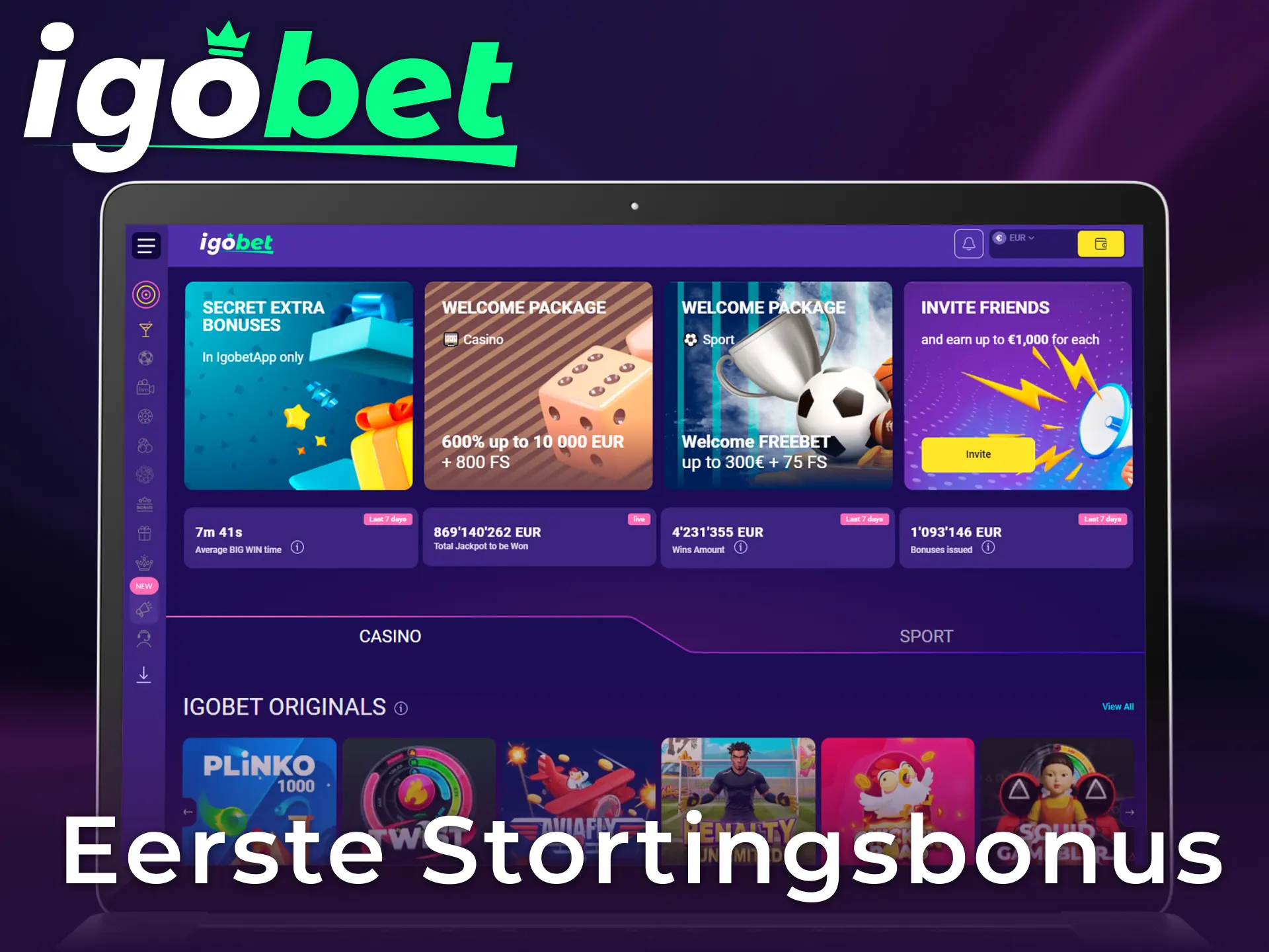 Activeer de IgoBet eerste stortingsbonus en begin direct met extra speelgeld.
