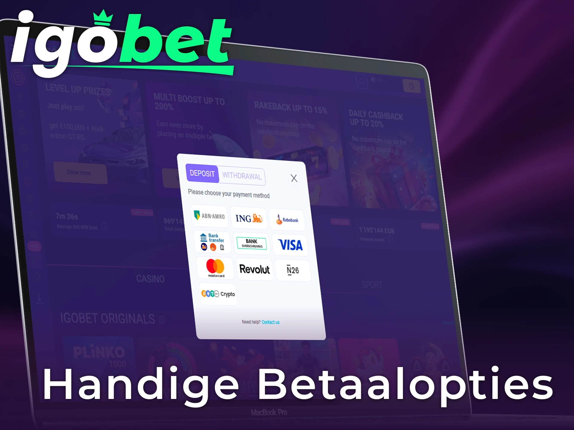 Gebruik handige betaalopties voor veilige transacties tijdens het sportweddenschappen bij Igobet.