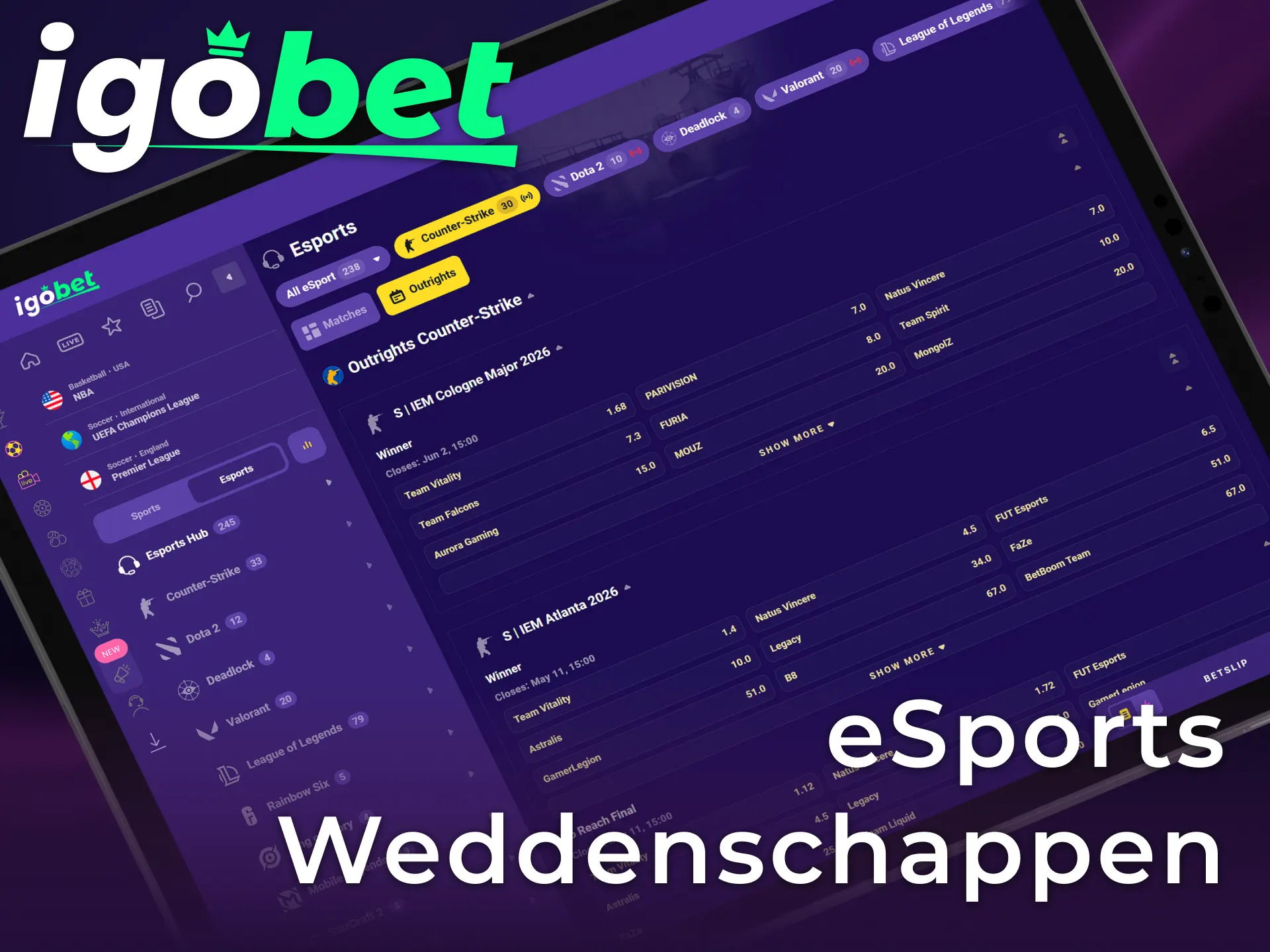 Ontdek de wereld van eSports weddenschappen via bij Igobet.