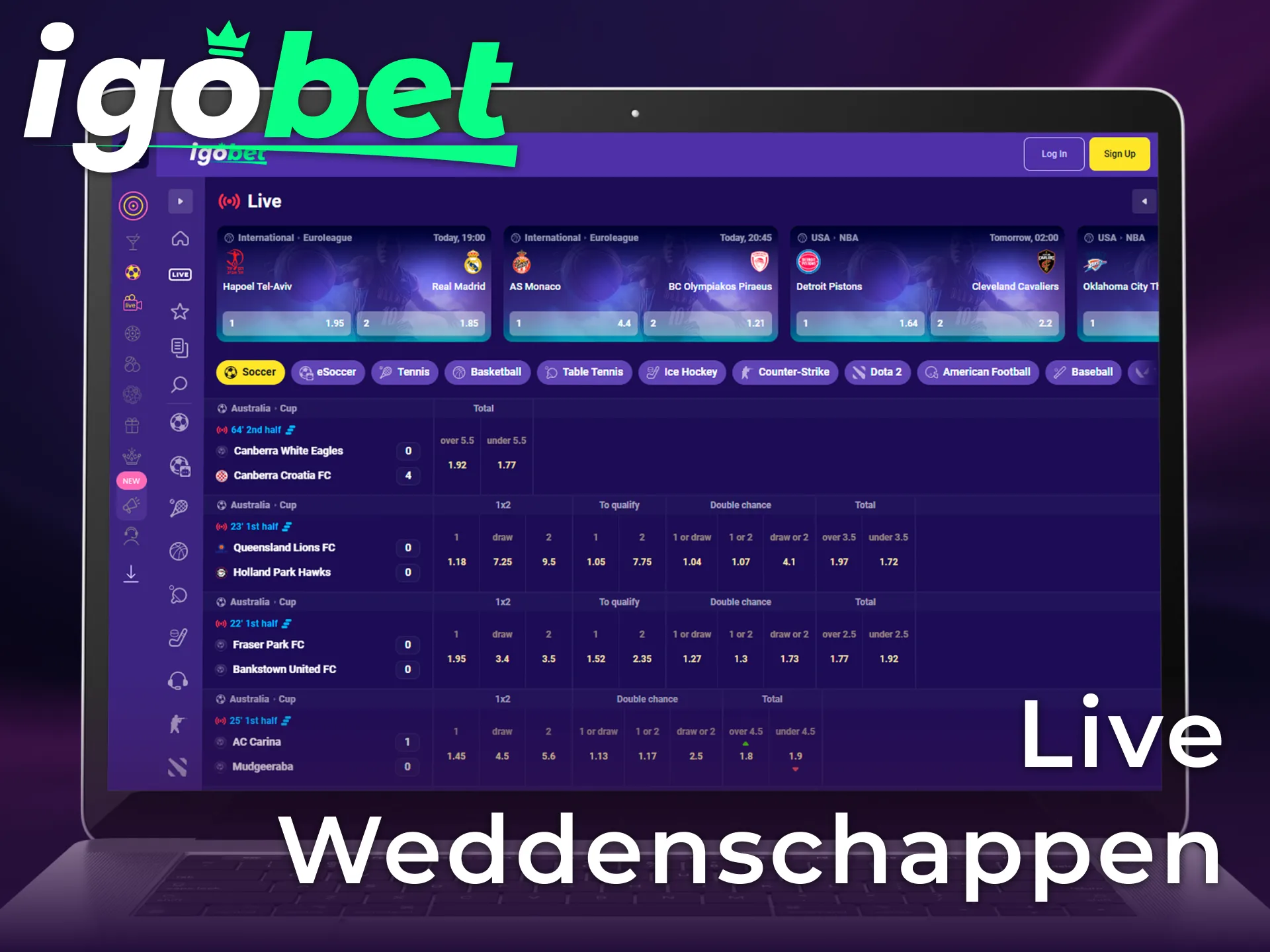 Voel de spanning van live weddenschappen tijdens het sportweddenschappen bij Igobet.