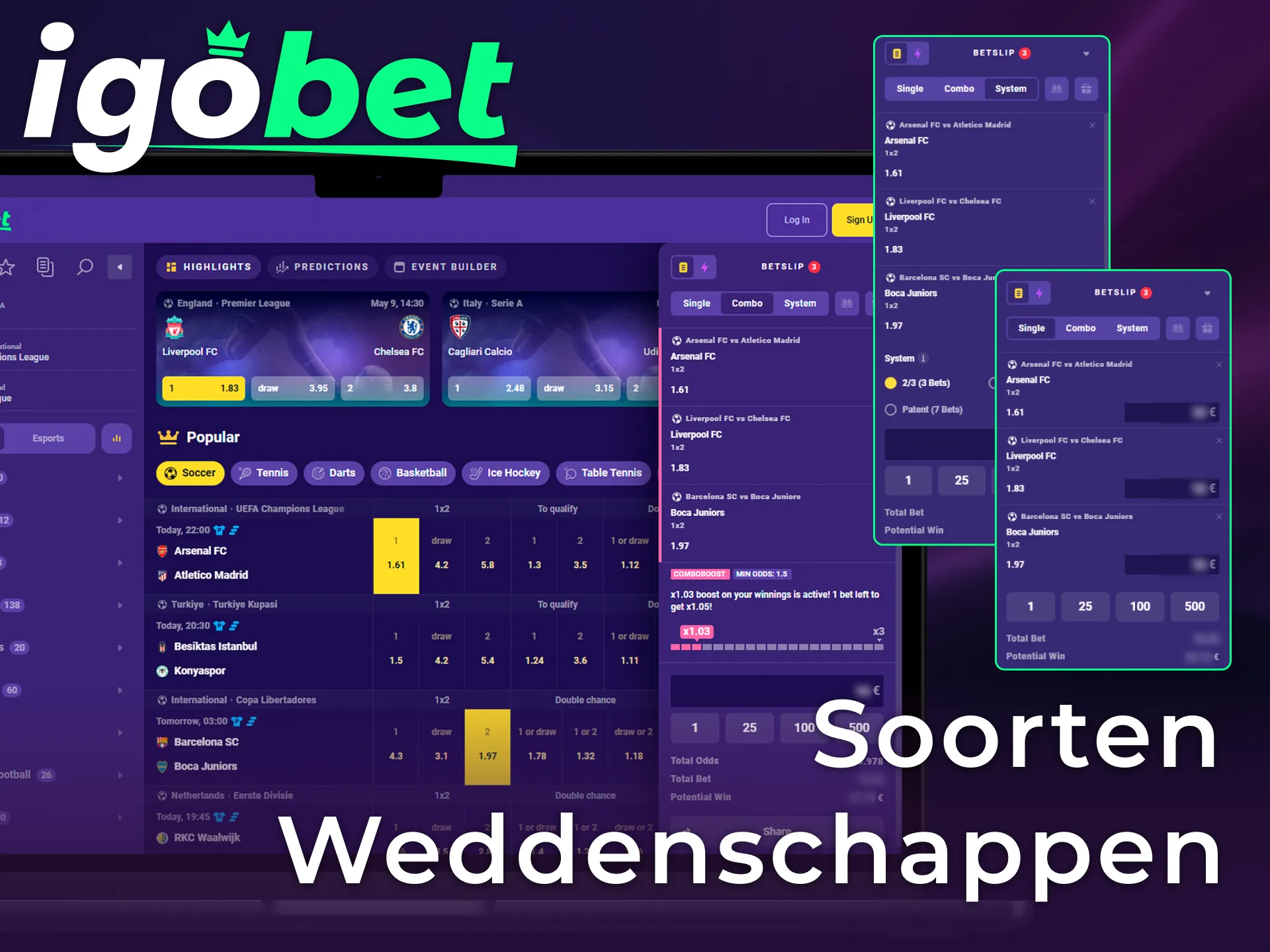 Kies uit verschillende soorten weddenschappen voor een unieke sportweddenschappen ervaring bij Igobet.