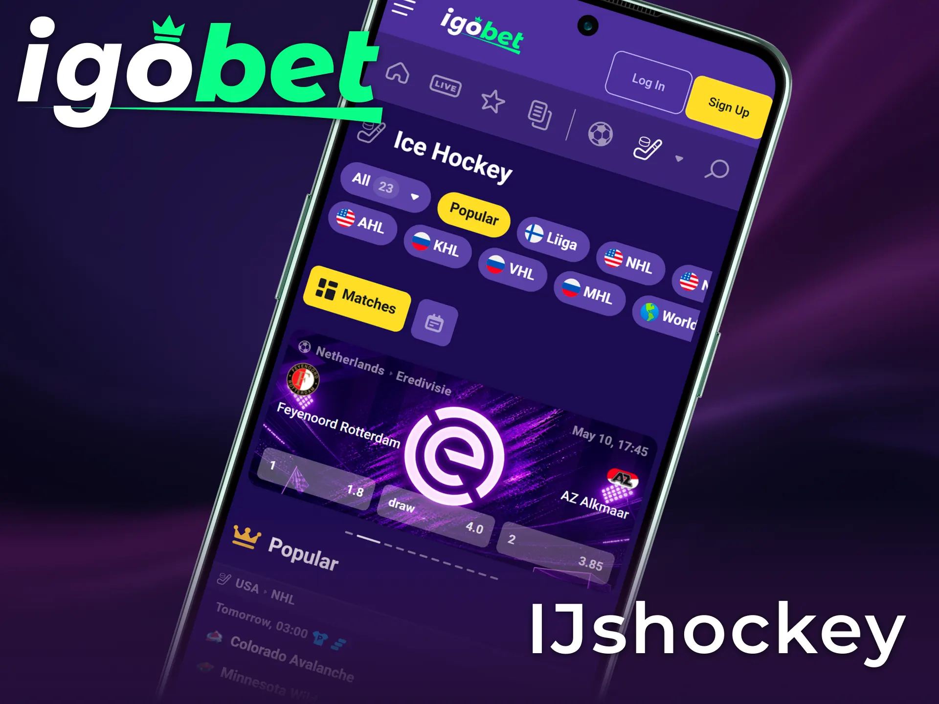 Ervaar de actie van IJshockey met de sportweddenschappen opties van Igobet.