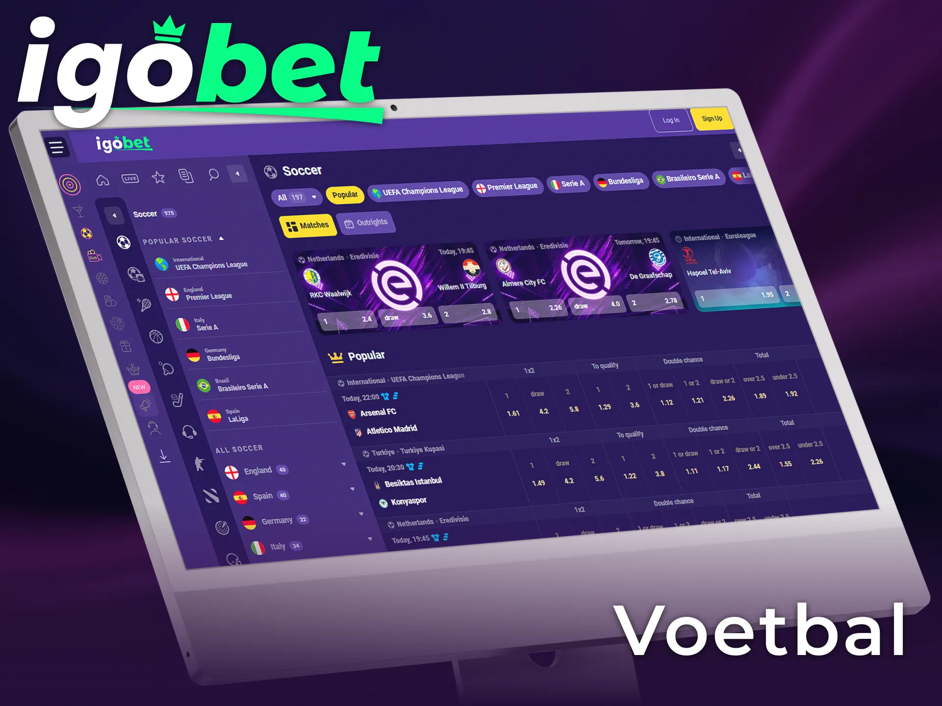 Zet in op Voetbal en geniet van sport bij Igobet met topnoteringen.